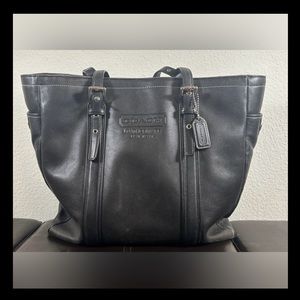 Coach Black Leather Hampton Gallery Tote